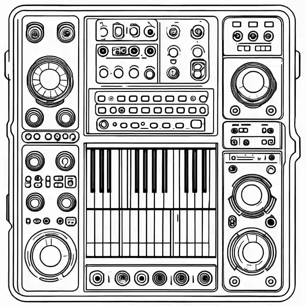 Synthesizer coloring pages